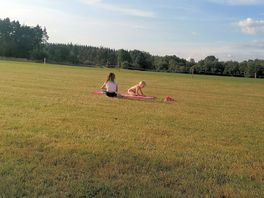 Beautiful evening on campsite