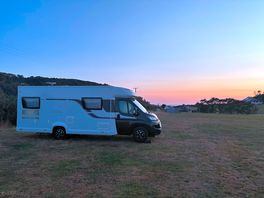 The sunset on the campsite