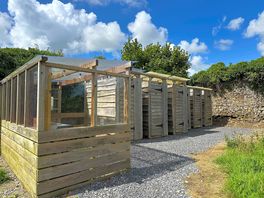 Three toilets, three showers and three sinks
