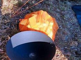 The fire pit and wood