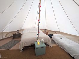 Inside tent