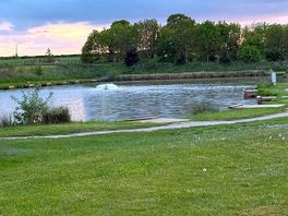 Fishing lake at sunset