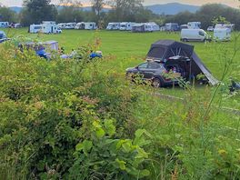 Campsite view from road. the ehus are farside.