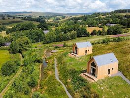 Aerial view of the cabins