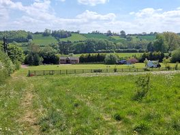 Campsite viewed from top of fields.