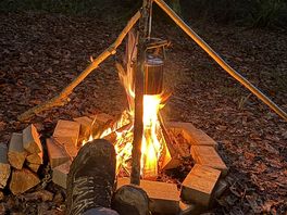 Cooking in the woods.