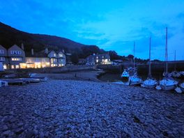 Porlock weir harbour at night