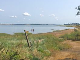 The beach next to the campsite