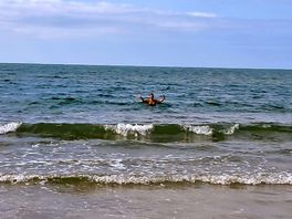 Swimming at newborough beach