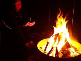 Lovley fire, with pit and wood provided by rachel