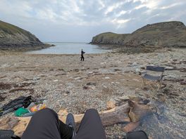 This is the nearest beach. 20/25 minute walk from campsite, or 10/15 minutes walk from 'carpark'.