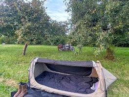 Camping spot is divine over looking fields and hills. great for sunset.