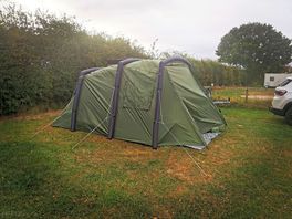 First time properly up, with help from other campers