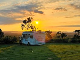 Sunset over hanley orchards