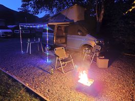 Fire pit in use and can be hired.