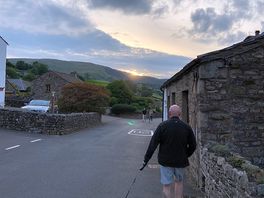 Walking back to the site from the village