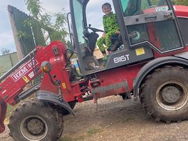 Sitting in the digger