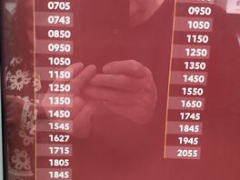 Bus timetable.
