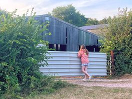 Cow shed next to the camping field.