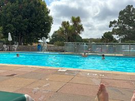 Lovely sunny day by the outdoor pool