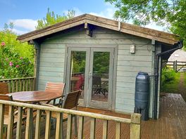 Outdoor dining with patio doors