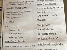 Cafe menu.