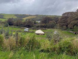 View from the field to the coastal path