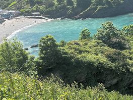 Beautiful dog friendly beach. a short walk from the campsite.