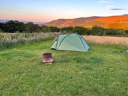 View during the day of tent location