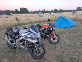 Lovely large pitch and able to park up by tent. note this is a quiet campsite, fellow bikers!