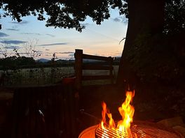 The view from the cider shack on an evening