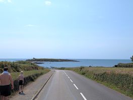 The road outside the site towards the beach