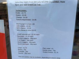 Wentnor stores evening menu