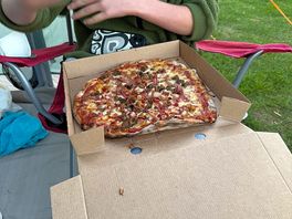 Homemade pizza from the food truck
