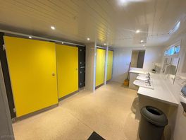 Inside toilet block