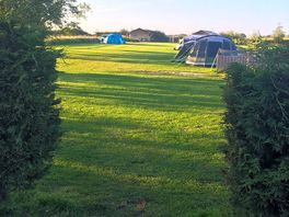 View from toilet shower block up the site to our non electric pitch on left