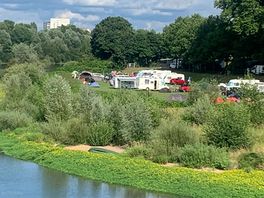 Campsite from bridge over river