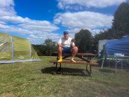 Host saved us a picnic table between us