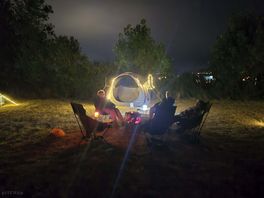 Camping at night