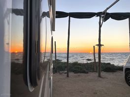 Sunset from my pitch by the sea
