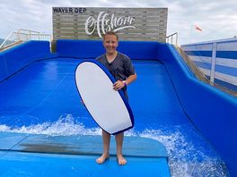 My son tried out the wave rider on the beach front