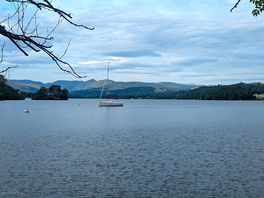 View from the lake 2 min walk.