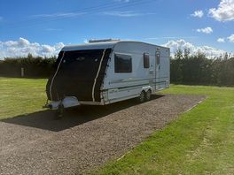 This was my xl pitch, plenty of room still even with my twin axle caravan!