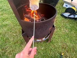 Enjoying the supplied fire