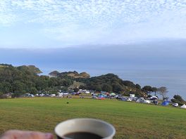 Coffee time from dog field.