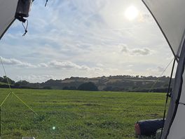 Evening sun from our tent.