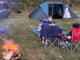 Fire pit and firewood for purchase on site