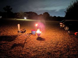 Camp at night