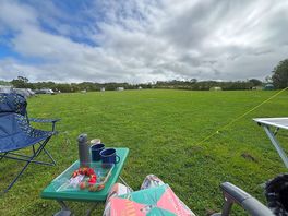 My favourite part of camping - peaceful cuppa with a book in the early morning