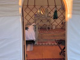 View inside the yurt